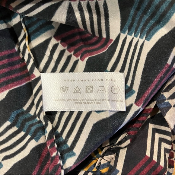 Asceno 100% Silk Blouse Long Sleeve Mother of Pearl Button Down - Picture 8 of 8